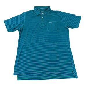 B Draddy Medalist Golf Club Pima Performance Striped Golf Polo Shirt Small